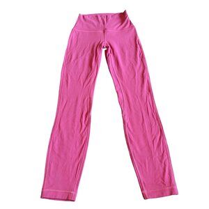 Lululemon High Waisted Full Length Leggings Pink Stretch Comfort Luxury Size 2